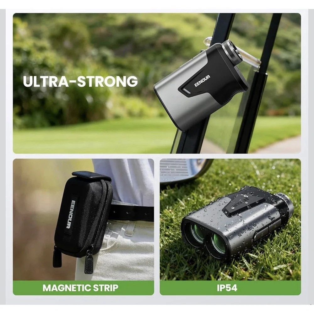 1200 Yard Golf Rangefinder with Slope Pin Lock 7X Magnetic Rechargeable IP54